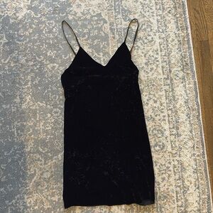 Alice + Olivia black velvet mini dress